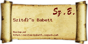 Szitás Babett névjegykártya